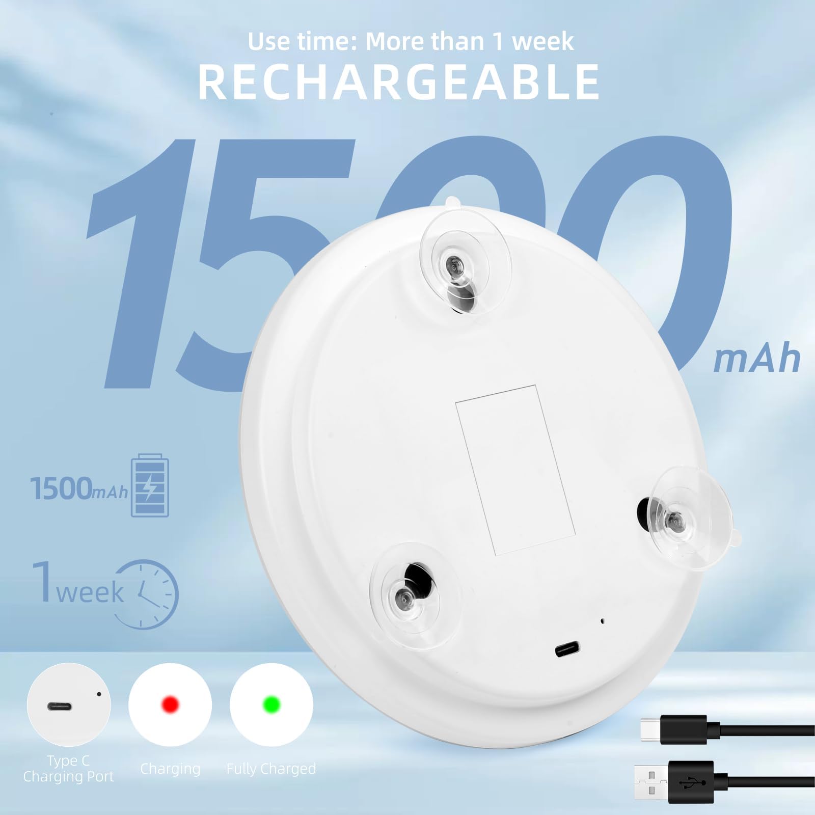 Specchio ingranditore 30X con luce, 15,2 cm, grande specchio ingranditore per trucco con 3 colori dimmerabili, portatile a LED ingrandito con 3 ventose, bianco