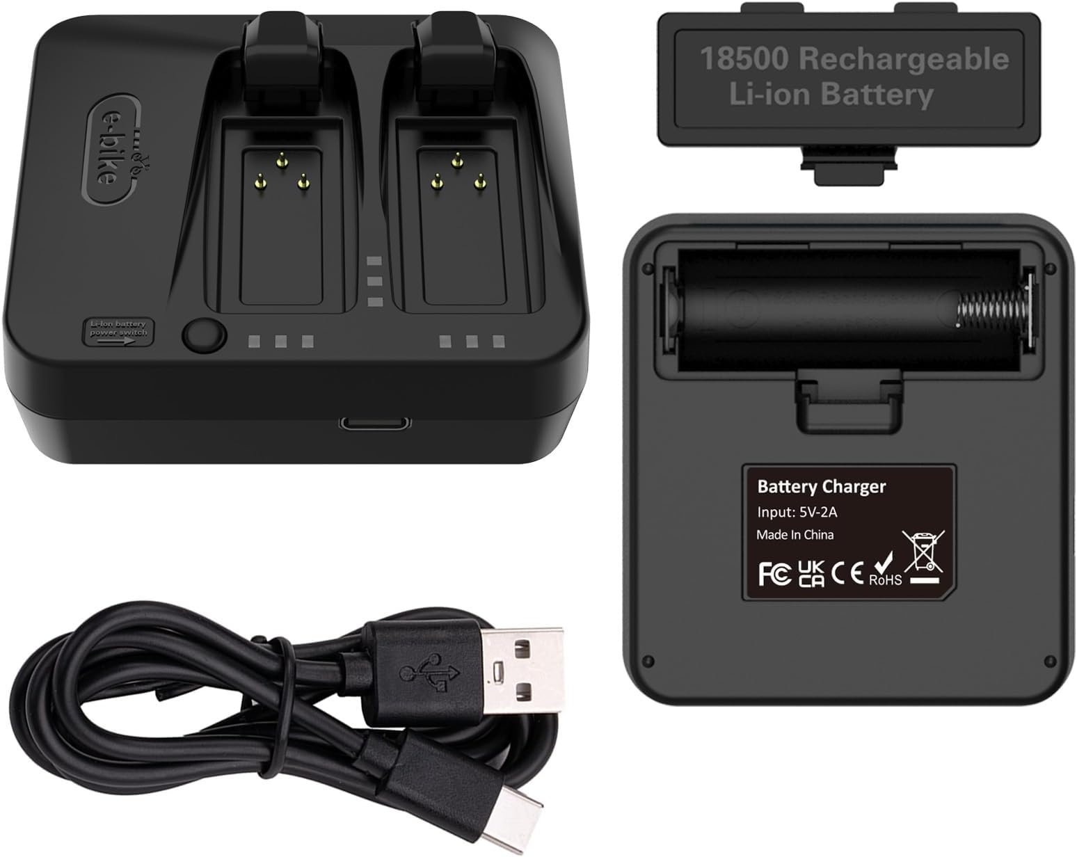 Dual Battery Charger for SRAM Red eTap AXS Force Rival GX Eagle Reverb AXS Battery [Portable/ Battery Not Included]