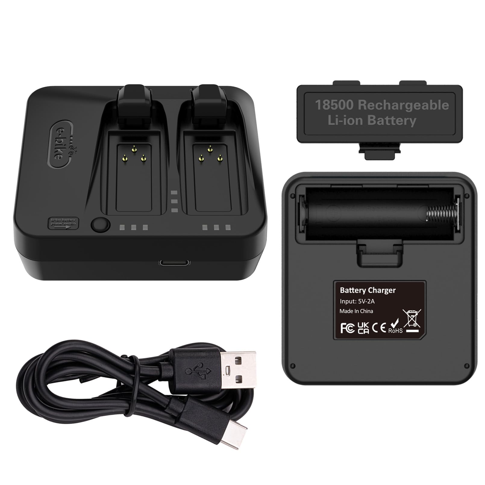 Dual Battery Charger for SRAM Red eTap AXS Force Rival GX Eagle Reverb AXS Battery [Portable/ Battery Not Included]