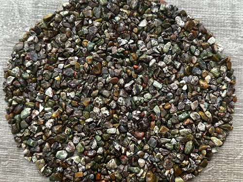 Image of GAF TREASURES 2 oz Lot Natural Semi Tumbled Rhyolite Gemstone Chips, Crushed Mini Rhyolite Crystals, Undrilled Crystal Chips (Rhyolite)