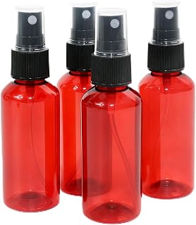 4 Pack 2 oz Small Spray Bottles with Funnels (Amber) | Empty Spray Bottle for Hair, Plants, Perfume - Fine Mist，Refillable Liquid Bottles,PP material, not easy to break