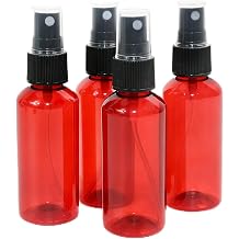 4 Pack 2 oz Small Spray Bottles with Funnels Amber