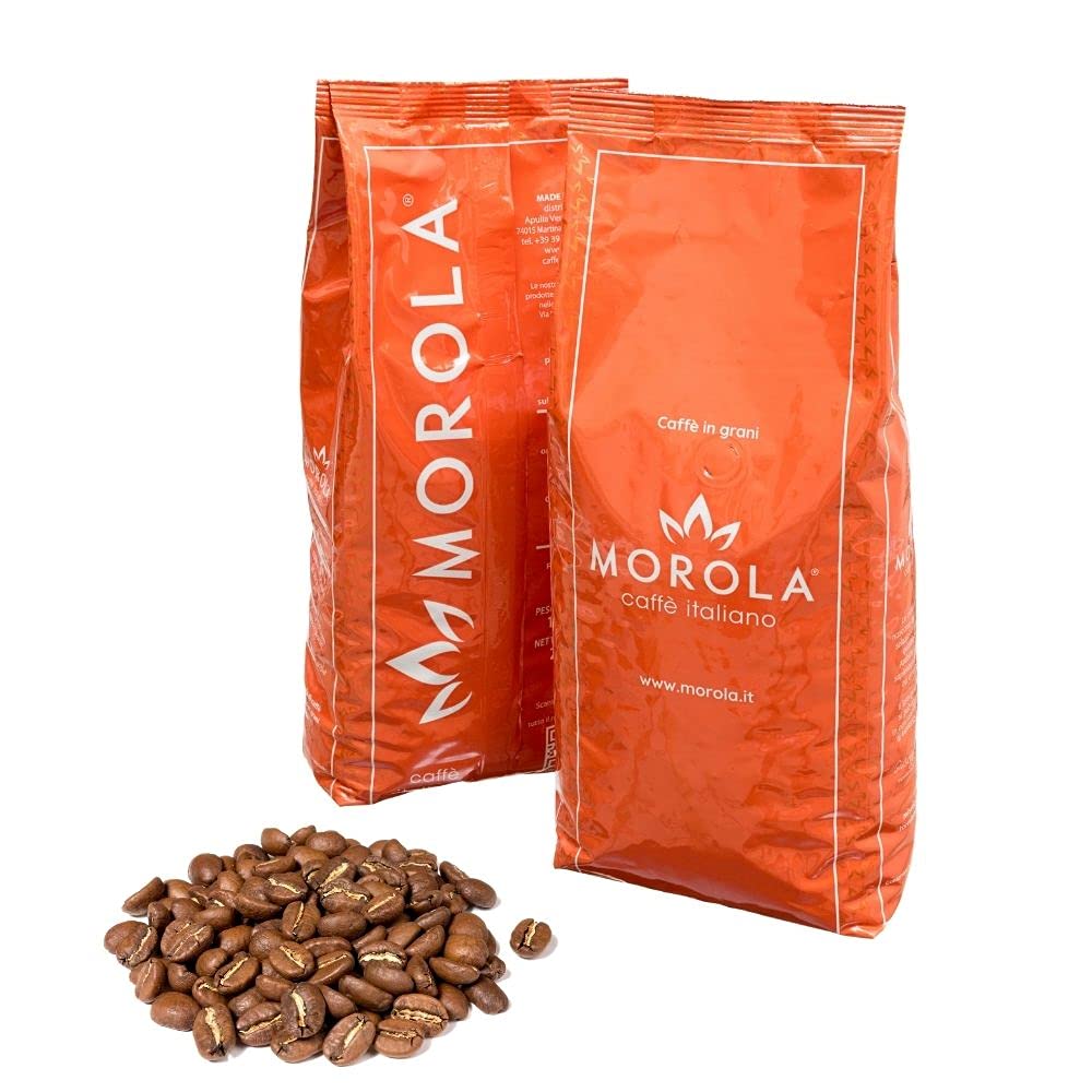 Caffè in Grani - Miscela Morola Arancio Gold - Espresso Bar - Sacchetto da 1000g - Confezione da 1Kg - Caffè Torrefatto in Italia - Made in Italy
