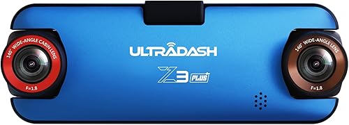UltraDash Z3+ Edición comercial + tarjeta SD de 64 GB - Cámara de tablero de doble lente + Micro SD de alta resistencia, 2K 1440P, lente de cabina