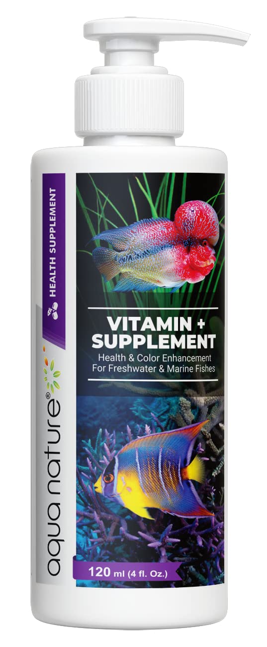 aqua nature Vitamin+ Supplement for Health & Colour Enhancement for Freshwater & Saltwater Fishes (120ml) (B09W9RT2FJ) Amazon Price History, Amazon Price Tracker