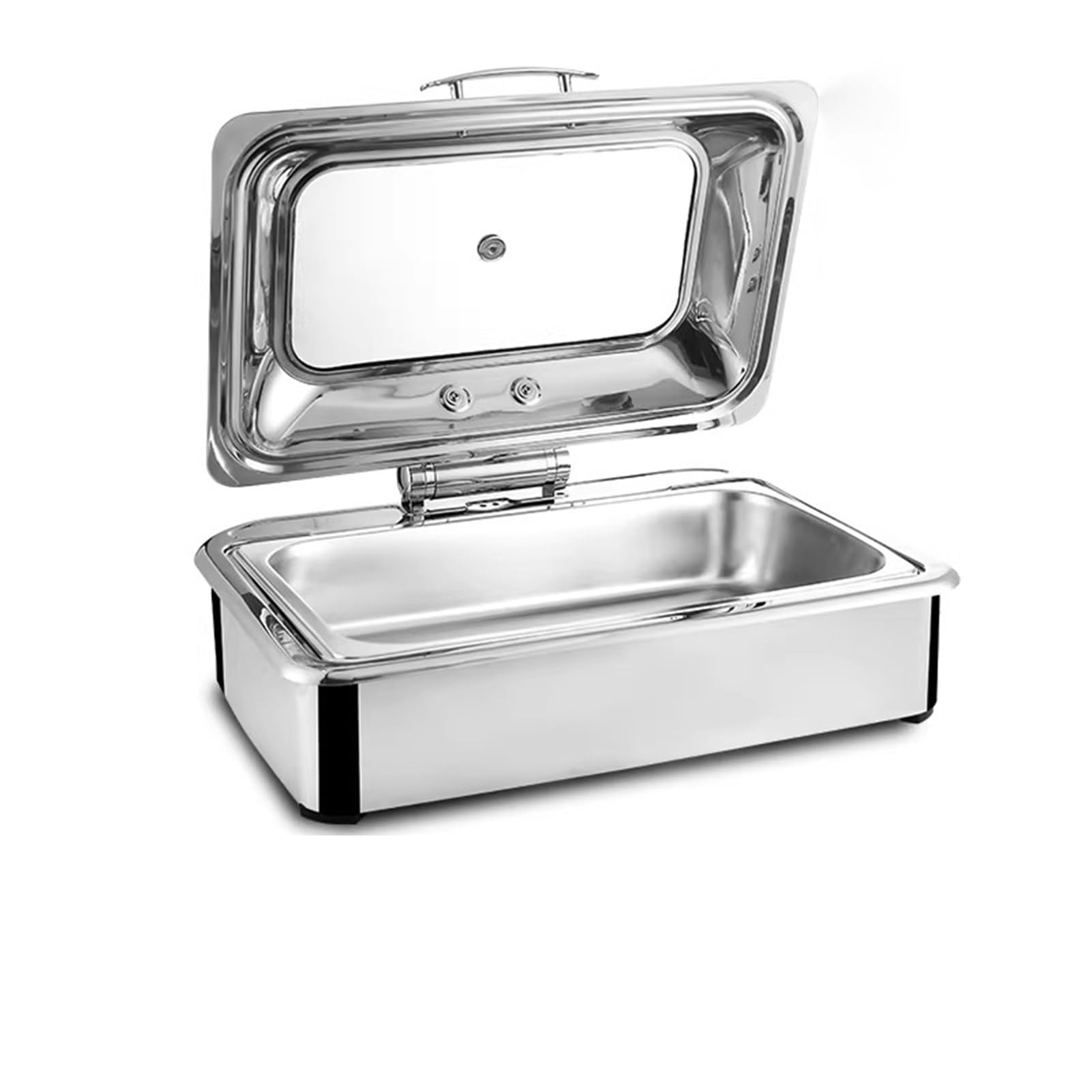 JKJZSALJ Stainless Steel Electric Buffet Warmer 9L Chafing Dish With Clear Lid, Ideal For Parties & Catering,Silver,6L,A
