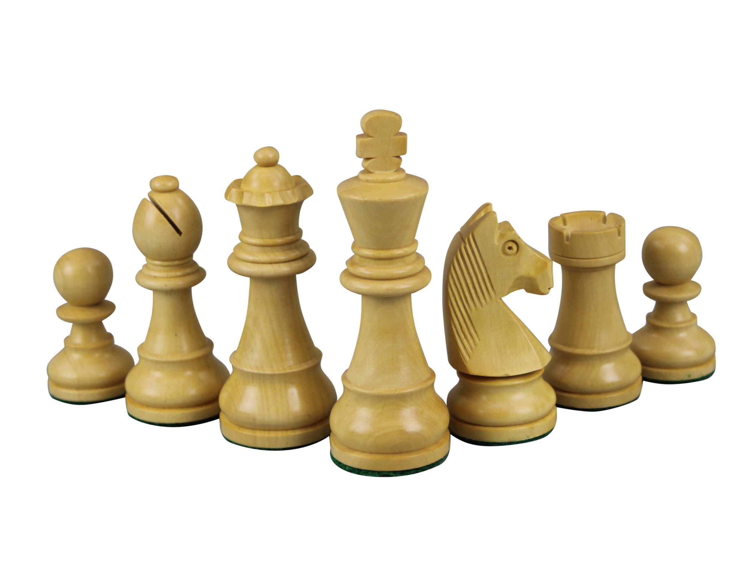 Grande set di scacchi e backgammon in legno Helena in ebano rurale con pezzi di scacchi Staunton tedeschi ebanizzati 50,8 cm