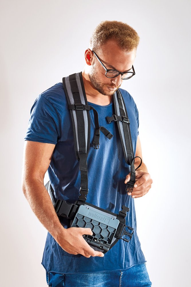 wolfcraft Arnés para transporte de objetos I 5582000 I Complemento para mudanzas y para la vida diaria, para transportar cargas pesadas sin esfuerzo y sin dañar la espalda