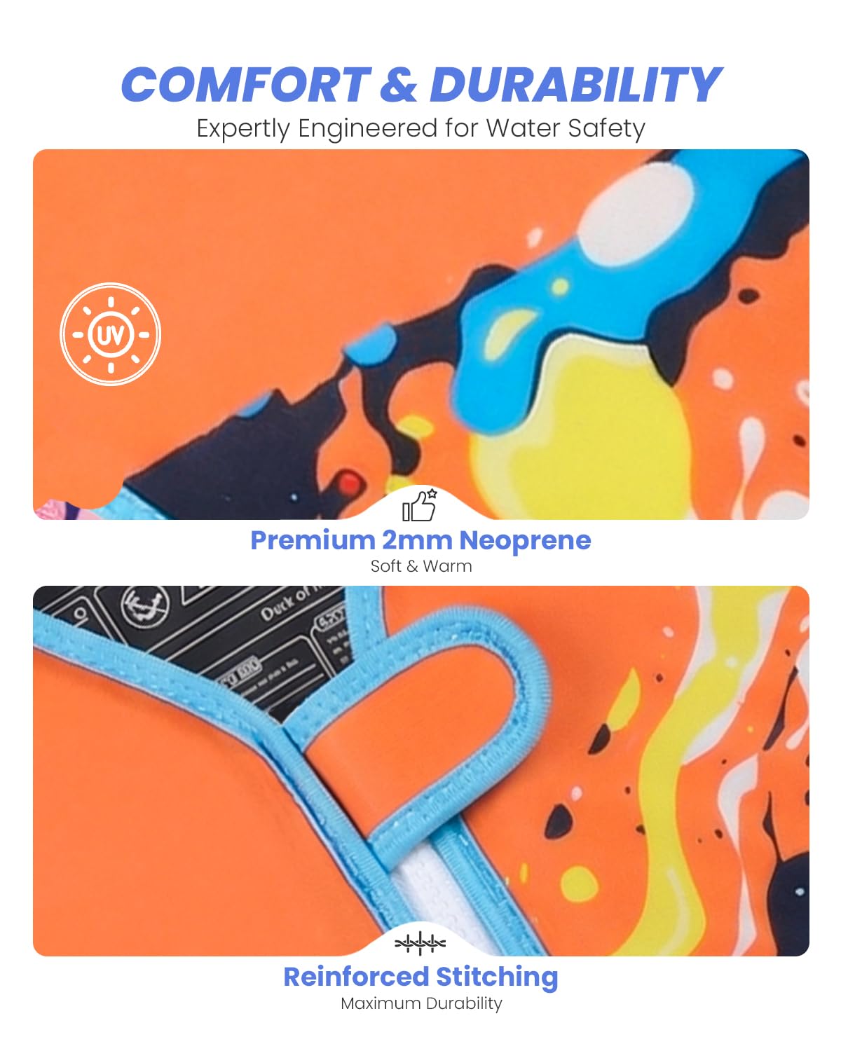 Gogokids Schwimmweste für Kleinkinder für 1–5 Jahre 15-30kg, Kinder Schwimmjacke mit Doppelt Verstellbarer Strapze, Schwimmhilfe für Baby, Mädchen Jung verstellbare Pool-Weste für Pool & Strand