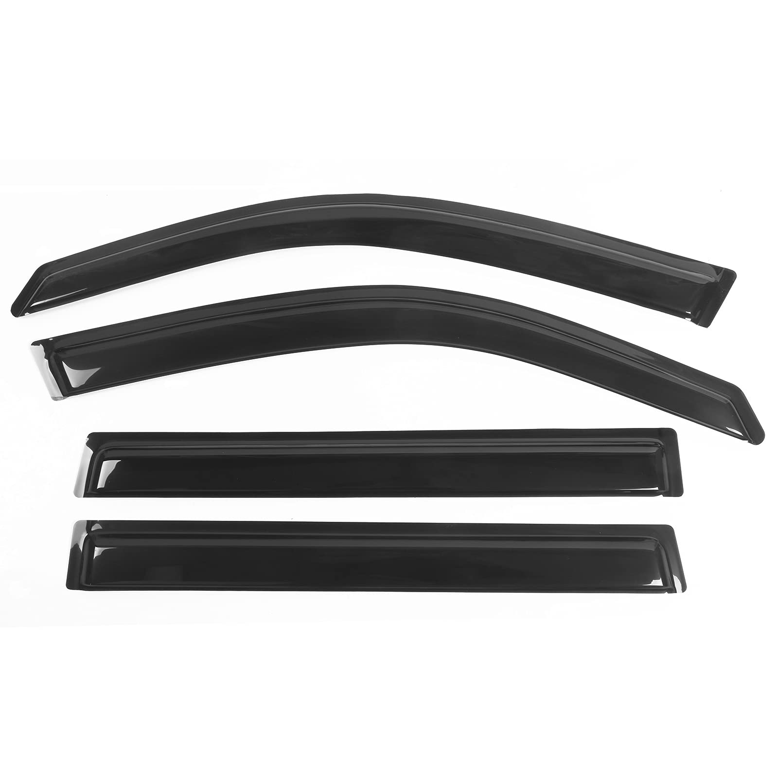 IKON MOTORSPORTS Tape On External Window Visor, Compatible with 2003-2008 Honda Pilot, Slim Style Acrylic Black Sun Rain Wind Guards Cover 4Pcs Set