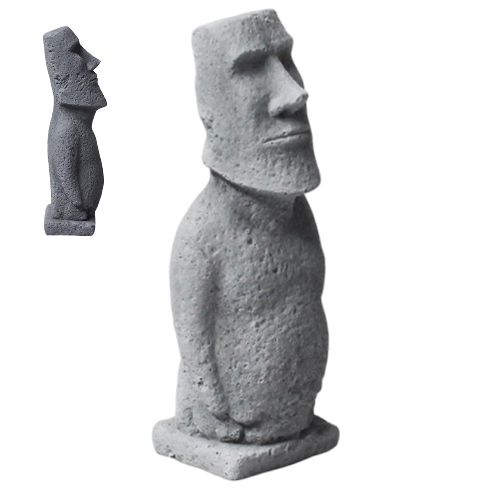 Licsaliwe Moai Statue - Sandstone Textured Easter Island Head Statue, Ancient Mystique Easter Decor for Indoor and Outdoor, S