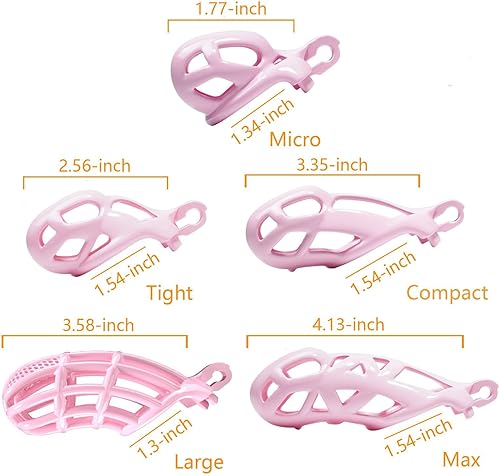 Miniatura 6 de Cobra - Jaula de castidad masculina con cerradura y 5 anillos de resina virginidad para hombres transpirable (compacto)