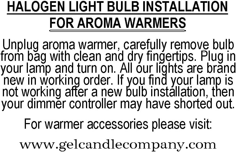 The Gel Candle Company 3 Pack - Replacement Dimmable Halogen Bulbs for Aroma Warmers Only - 2 pins 120 Volt 35 Watt G5.3 Base ONLY for Warmers Aroma Lamps Melts Fragrance Oils