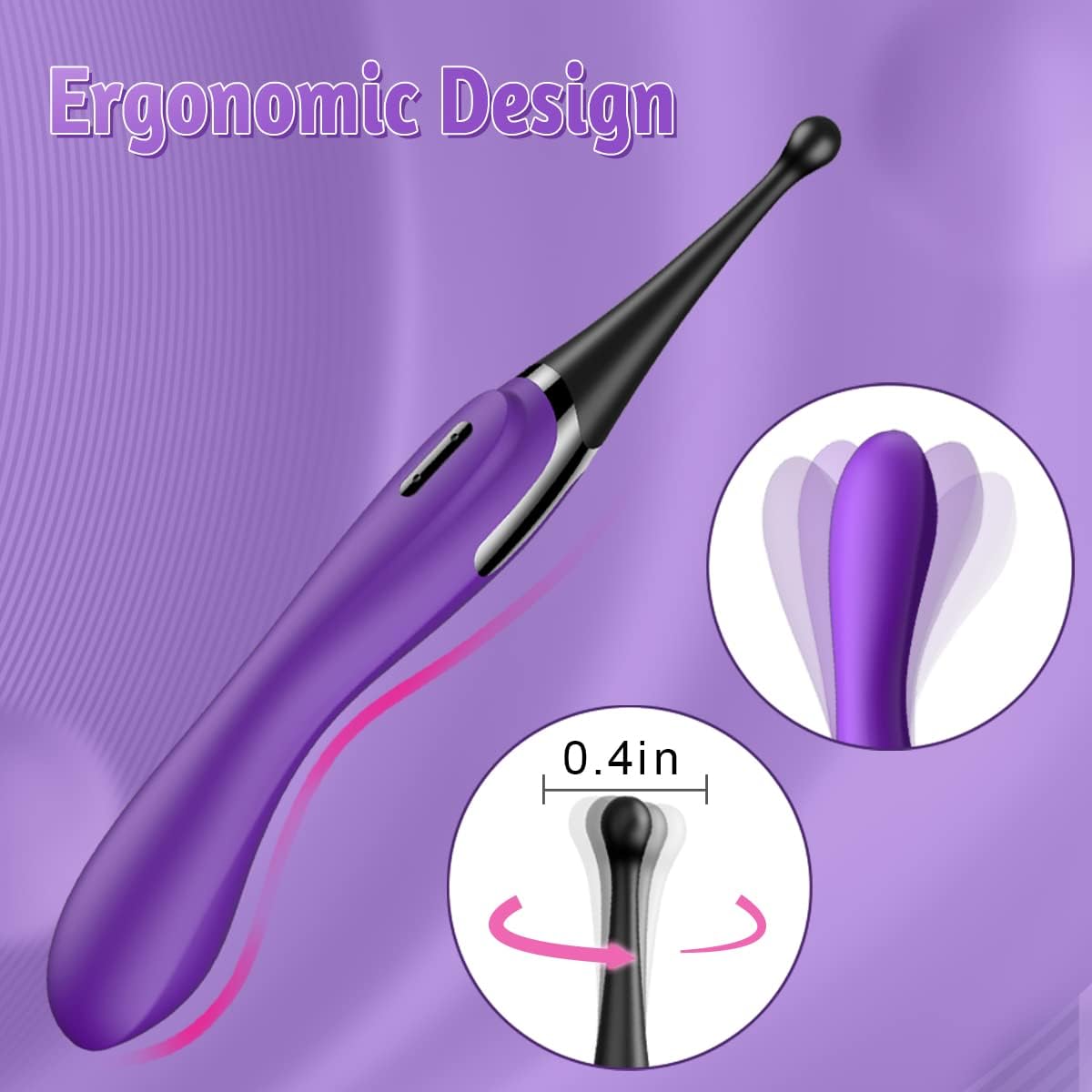 High Frequency Clitoral Vibrator, 2-in-1 Clit & G Spot Vibrators with Whirling Vibration, SEXY SLAVE Layla Waterproof Clitoris Vagina Massager Stimulator for Quick Orgasm, Silicone Sex Toy for Women