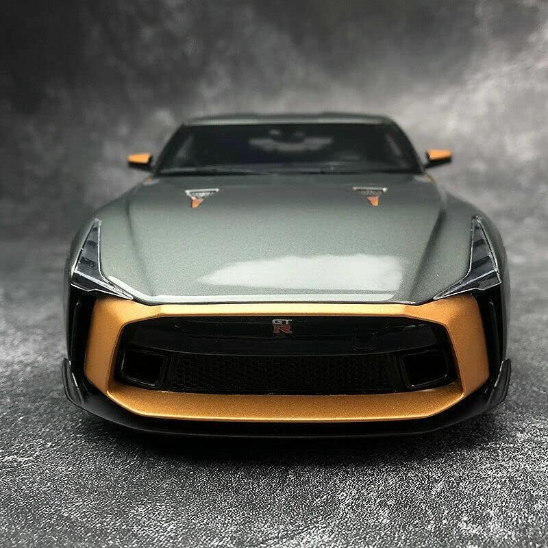 Image of Diecast GT R-50Toy Car 1:24 Scale Model,Pull Back Vehicles Alloy Simulation Supercar with Lights and Sound Also for Car Dashboard,Kids,Adult (Grey)