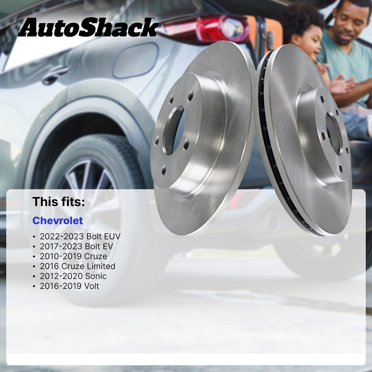 AutoShack Front Vented Brake Rotors 2-PC Set Replacement for 2010-2019 Chevrolet Cruze 2012-2020 Chevrolet Sonic 10.87" (276 mm)