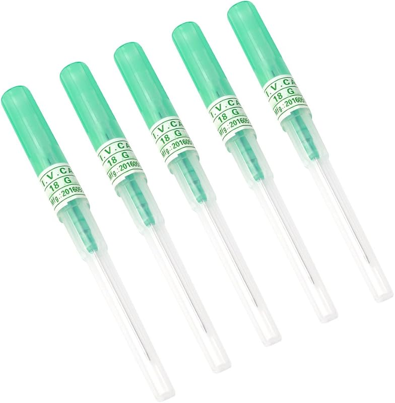Agulhas para piercing com cateter 18G Xiboya textile, pacote com 5