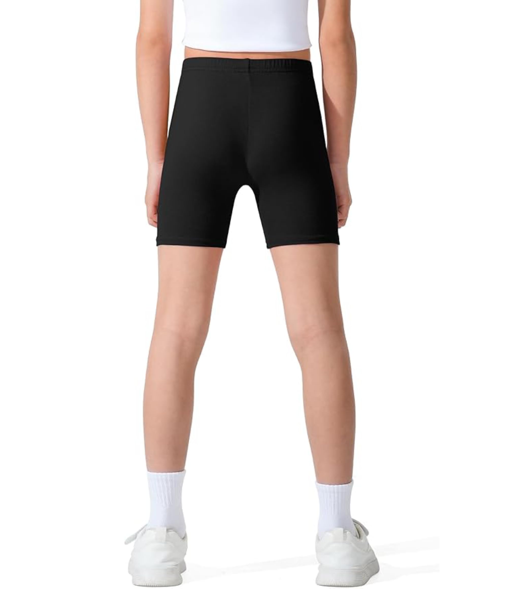 Khwaish Store Boys & Girls Cotton Cycling, Biker, Aathletic Shorts Soft Stretcheble Workout Yoga Mid Thigh Length Boyshort Underwear. Pack of 2_(Black & White, 7-8 Year) - Image 5 thumbnail