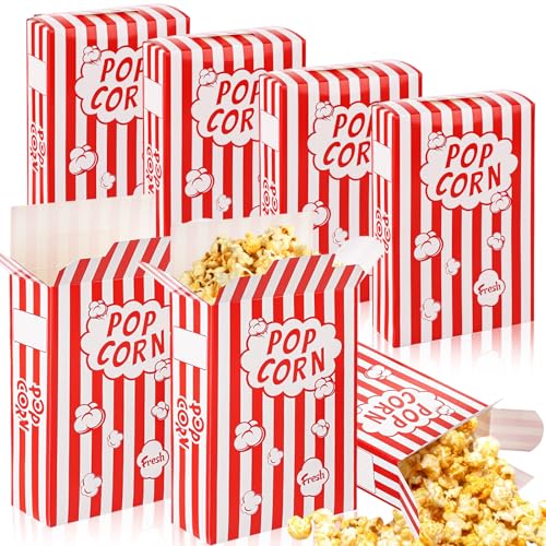 Popcorn boxes 200-pack, 1.25 oz, red-white stripes