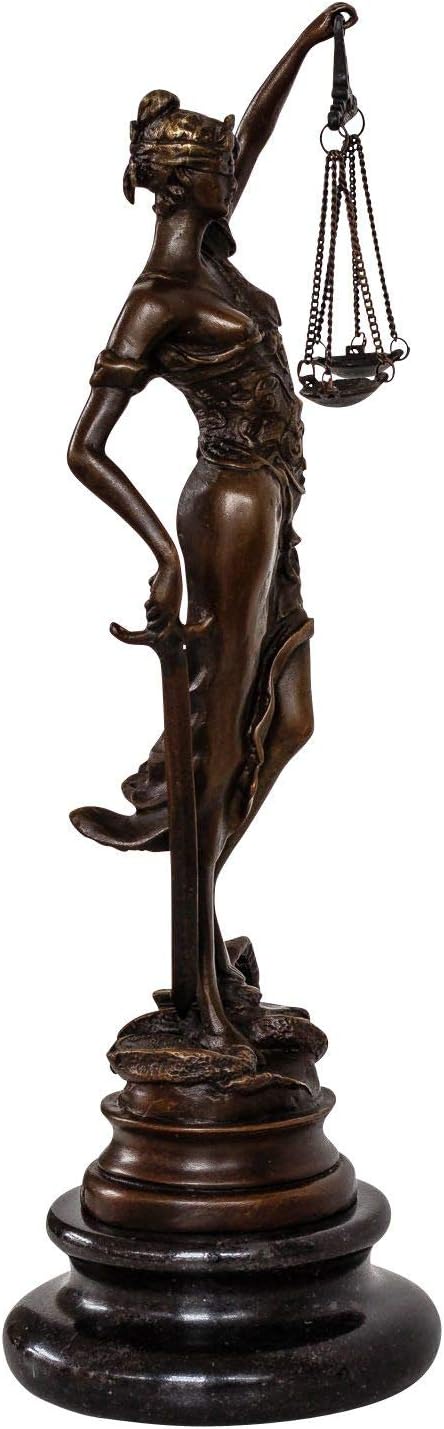 aubaho Bronze sculpture lady justice justitia figure lawyer antique style statue - 24cm