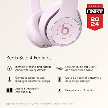Beats Solo 4 ヘッドホン Amazon.com: Beats Solo 4 - Wireless On-Ear Bluetooth Headphones