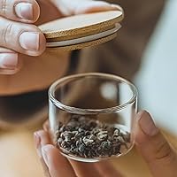 Vista 5 de Tarros de almacenamiento de vidrio para té, café, azúcar, botellas vacías redondas para especias, contenedor de dulces de especias, caja