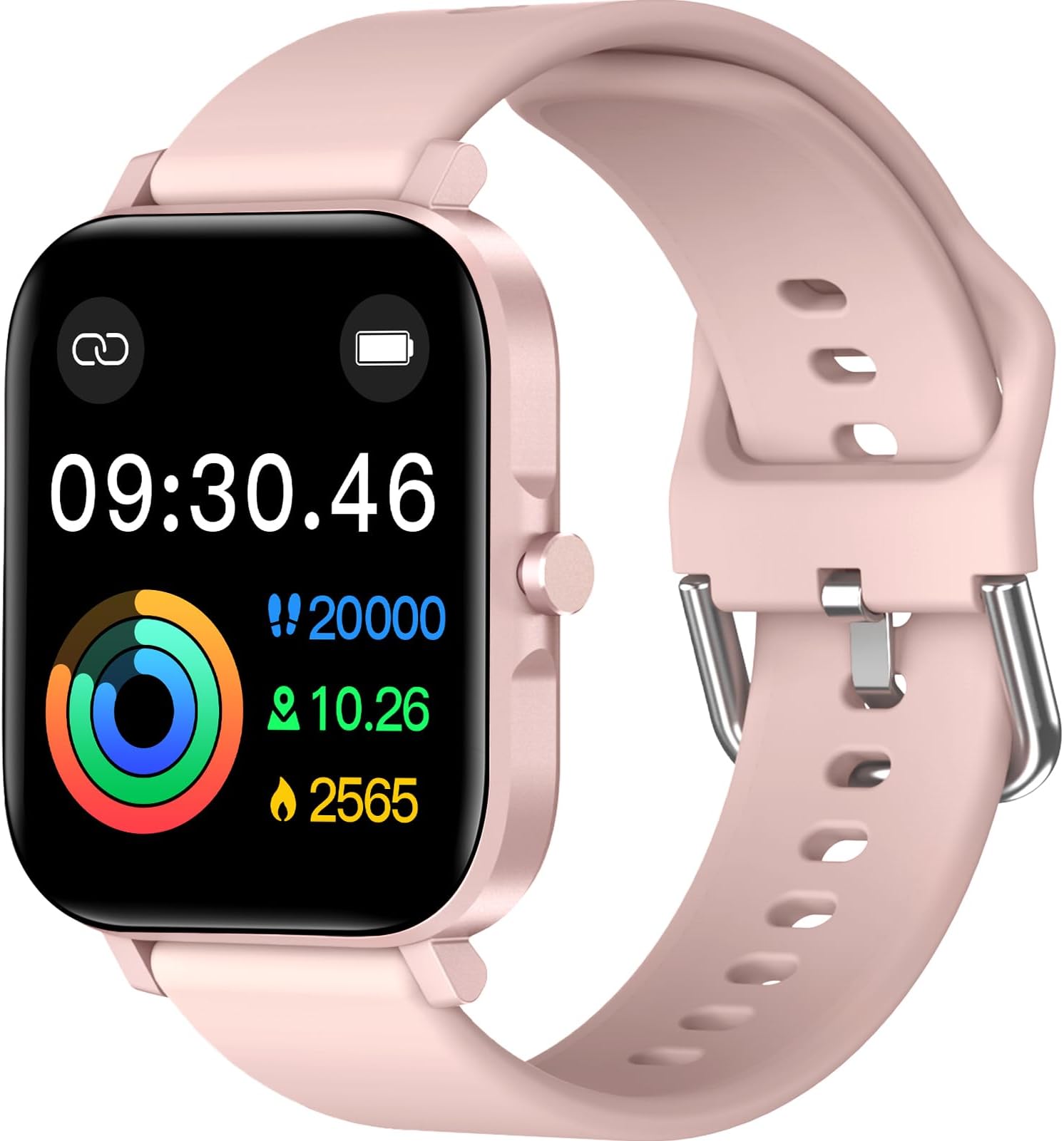 ANCwear Smart Watch for Women, 1.83" Touch Screen Fitness Tracker Watch with SpO2/Heart Rate/Sleep/Stress Monitor, IP68 Step Counter Watch, 120+ Sports Modes, Compatible with Android iOS(Pink)