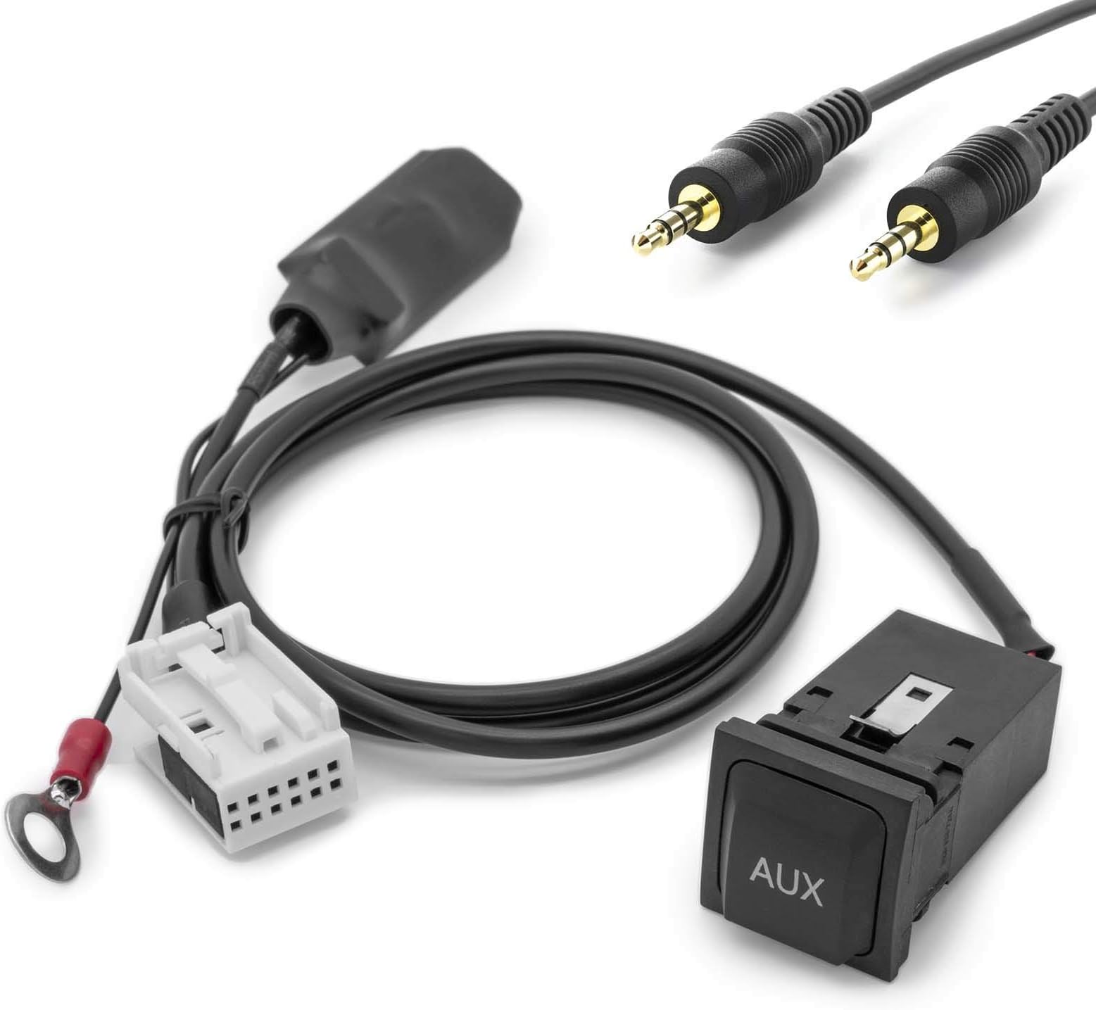 AUX IN Adapter Cable 1m Interface Fitting Socket Car Radio 3.5mm Jack Plug for VW RCD RNS MFD MCD