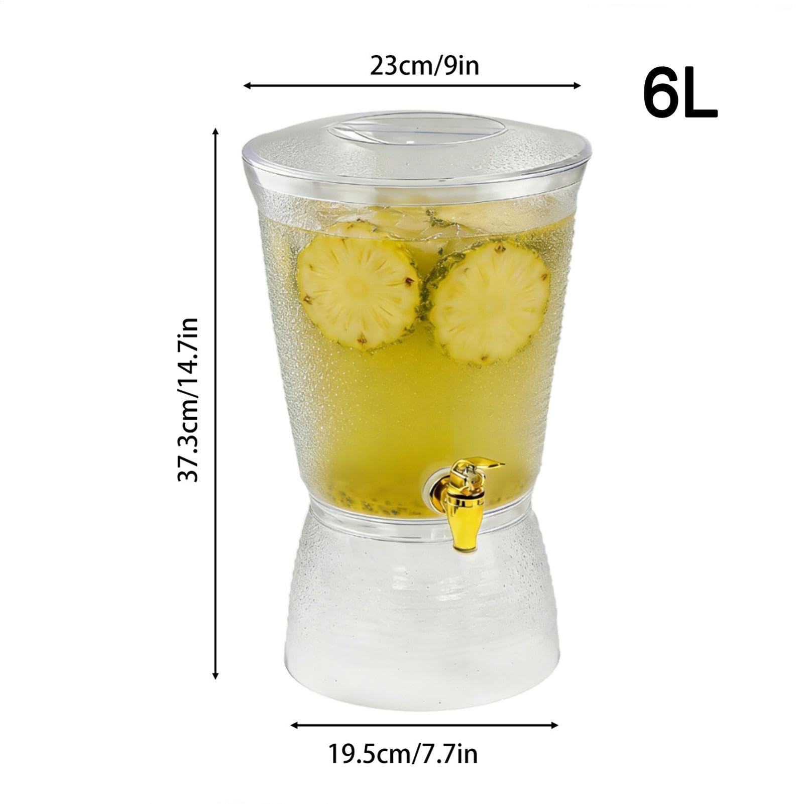 Jarra Dispensador de Bebidas Jarra de 6L para Refrescos | Grifo para Bebidas Frías para , Bodas, Reuniones, Oficina, Restaurante, Cafetería, Cumpleaños, Barbacoa