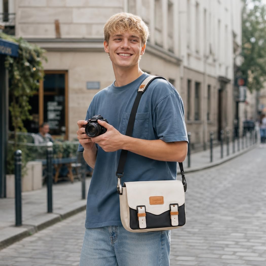 Funda para cámara, resistente al agua, bolso pequeño, bolso de mensajero para cámara réflex y compacta, S