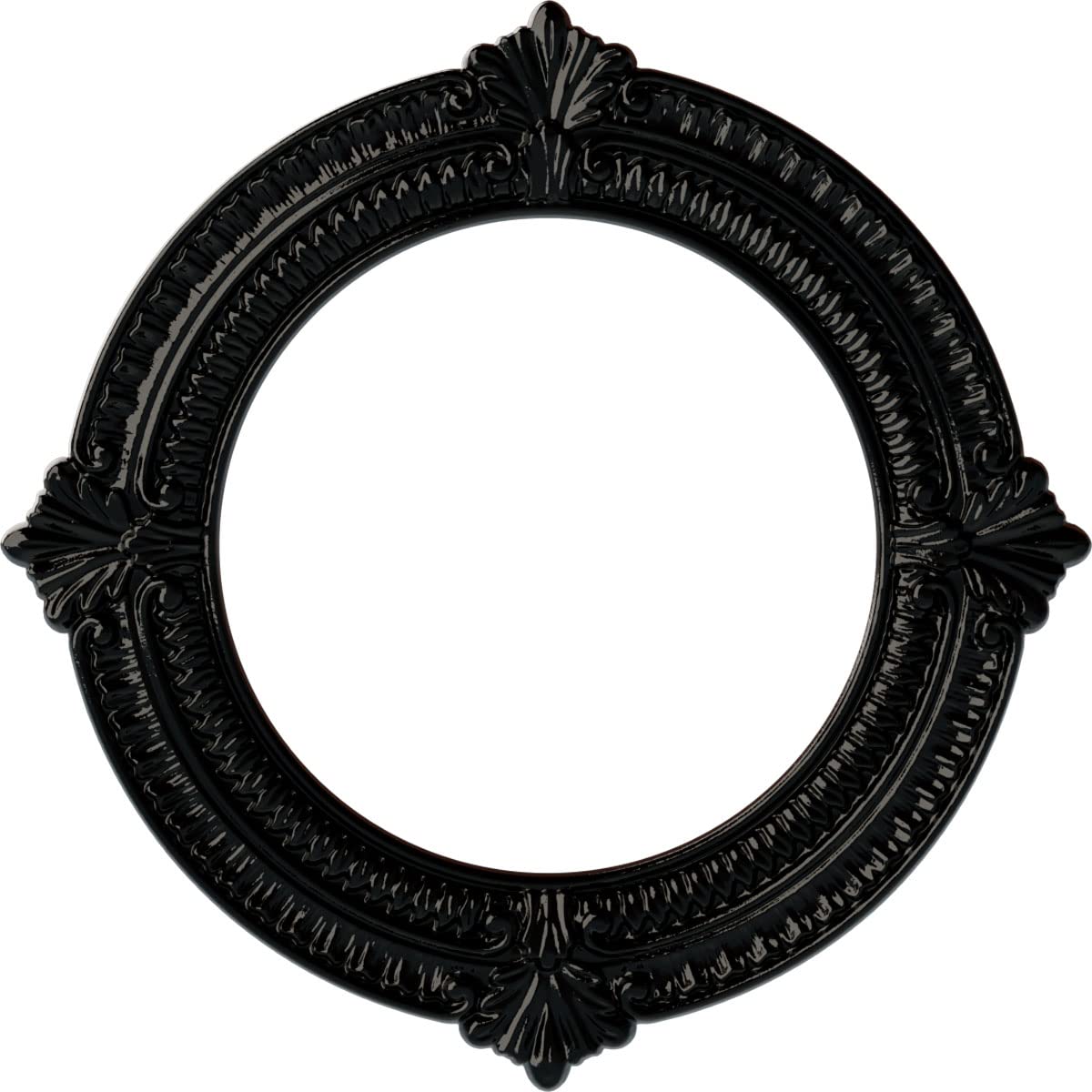 Ekena Millwork CM13BNBPS 13-1/8" x 8" x 5/8" Benson Ceiling Medallion, Black Pearl