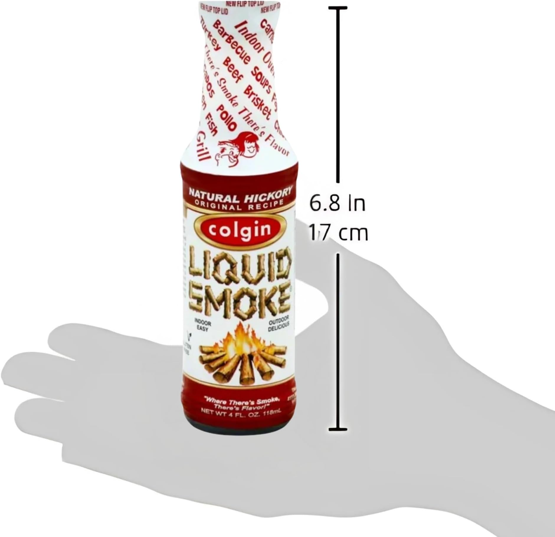 Colgin Authentic Hickory Liquid Smoke (4 oz) for Home Cooks & BBQ Enthusiasts | Liquid Smoke for Cooking | Rich, Sweet Smoky Flavor for Meats, Sauces, & Marinades | Perfect for BBQ & Cooking (1 pack)