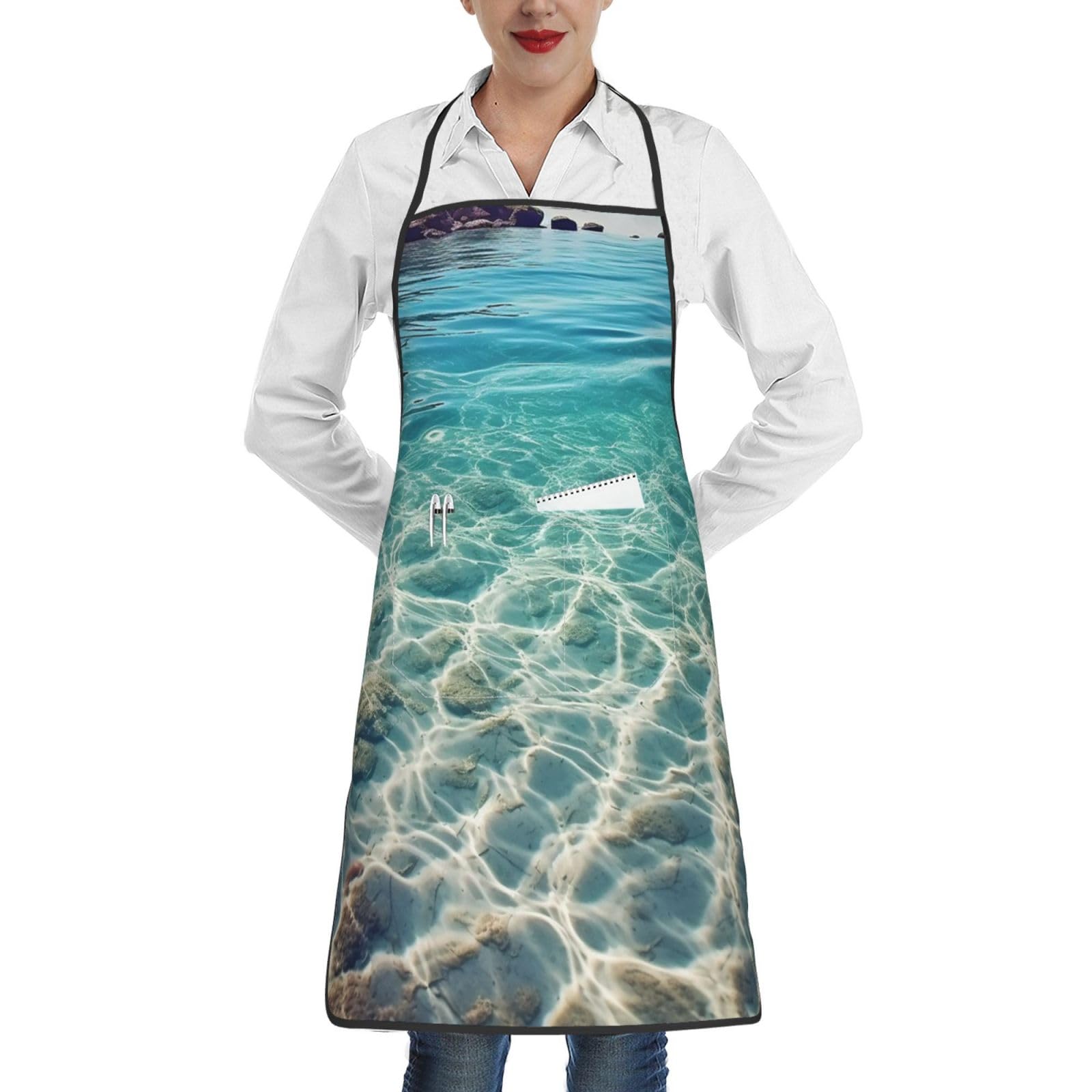 MMSJSBVYCute Peacock Apron, Adjustable Waterproof Apron With Pockets For Kitchen Supermarket Store.