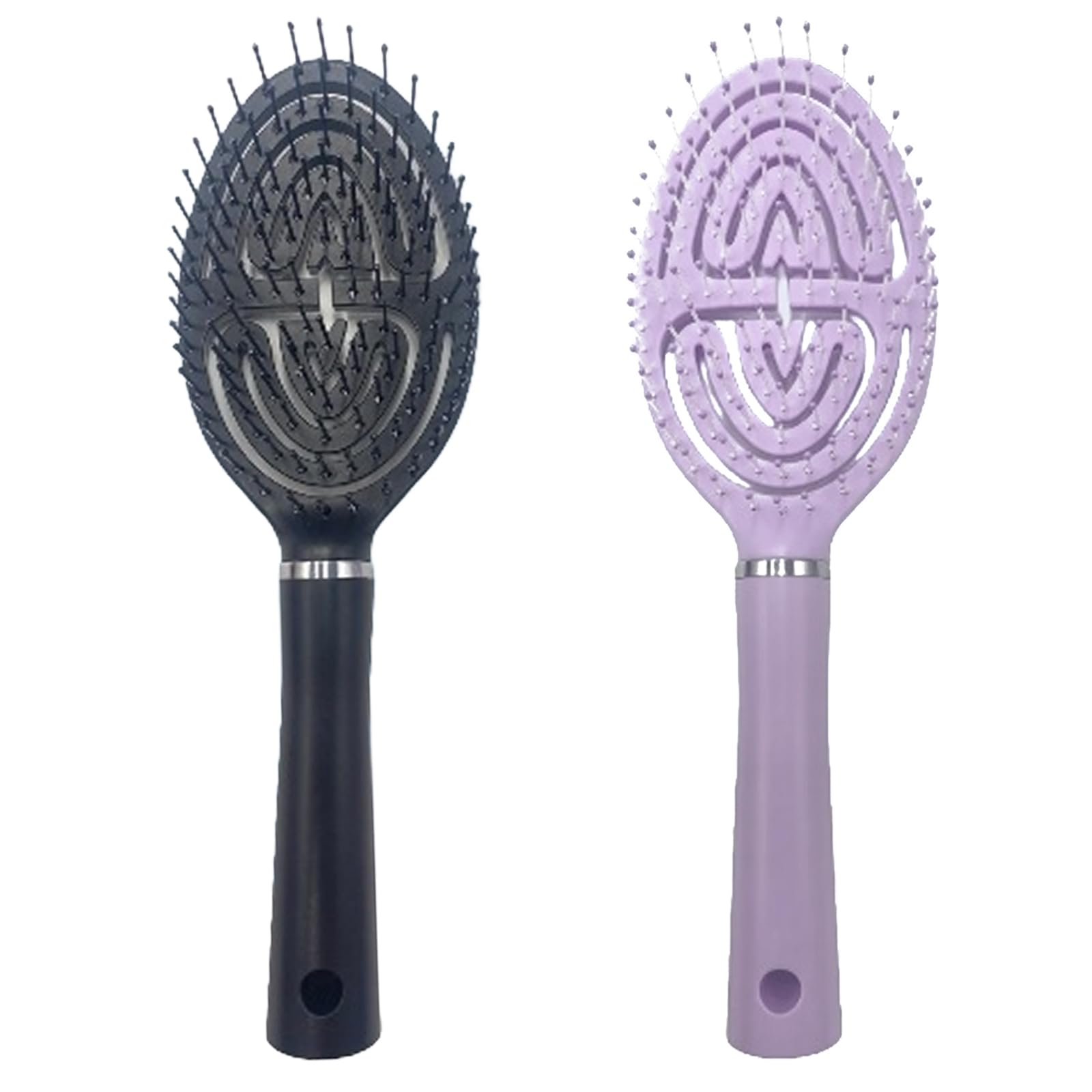 Detangling Hair Brush, 2 Pcs Detangle Brush with Flexible Soft Bristles for Women No-Tangle Hairbrush for Curly Straight