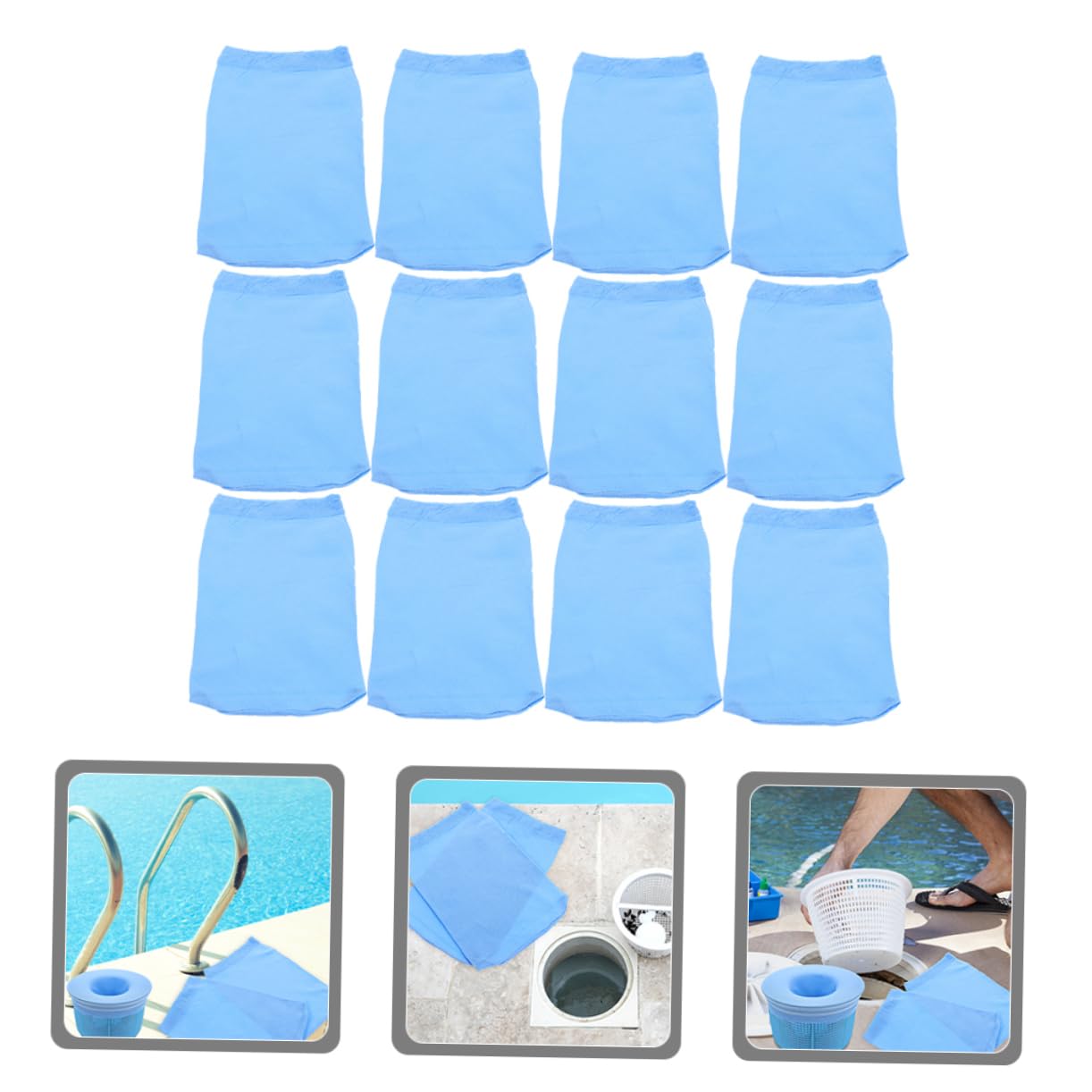 Happyyami 100piezas Calcetines Filtrantes De Piscina para Cestas De Skimmer Limpieza De Bolsas De Filtrado Reutilizables Suelo