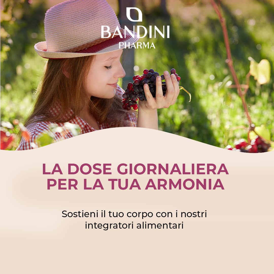 Bandini® Integratore OPC 365 Capsule Vegane, (95%) Estratto Semi d'Uva + Vitamina C, OPC puro da uva italiana con Contenuto più Alto Secondo HPLC, Antiossidante, Proantocianidina Oligomerica 95%