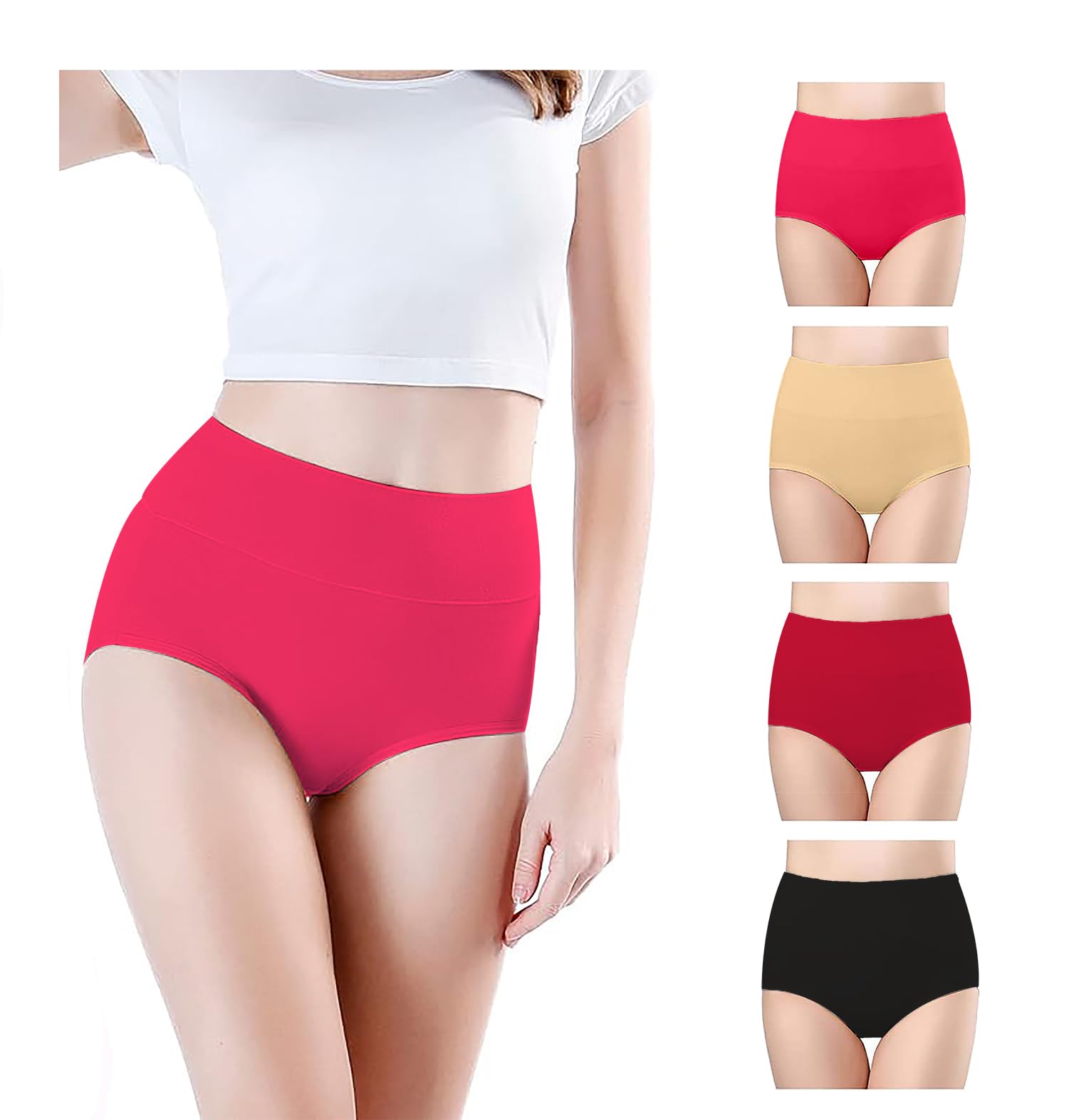 Hipster Seamless Panties for Women High Waist Cotton Panties (Pack of 5 High Waist Img 177 to 192)-image-8