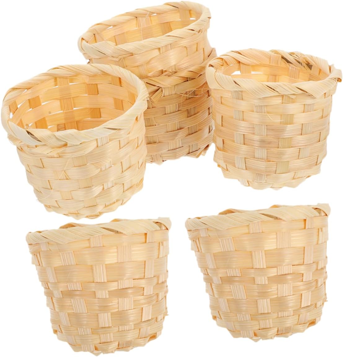 BESPORTBLE 6pcs Mini Wicker Handheld Storage Baskets for Desktop Decor
