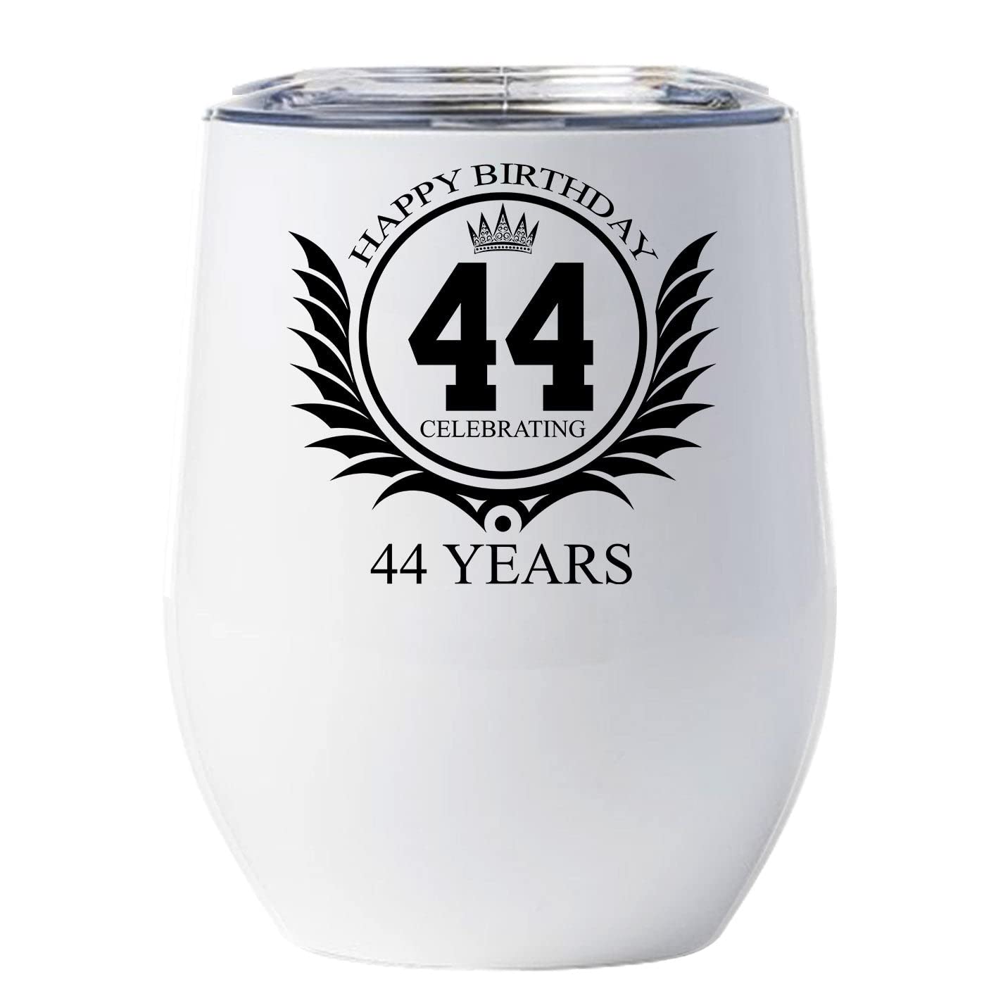 Amazon.com | Celebrating 44 Years Wine Glass 44 Year Old Cup 44th Happy  Birthday Tumbler Gift: Tumblers & Water Glasses