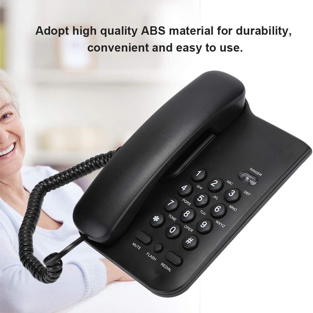 Telefono con Filo da Tavolo, Telefono Fisso Inglese KX-T3026CID per Ufficio Domestico in Hotel (Nero)