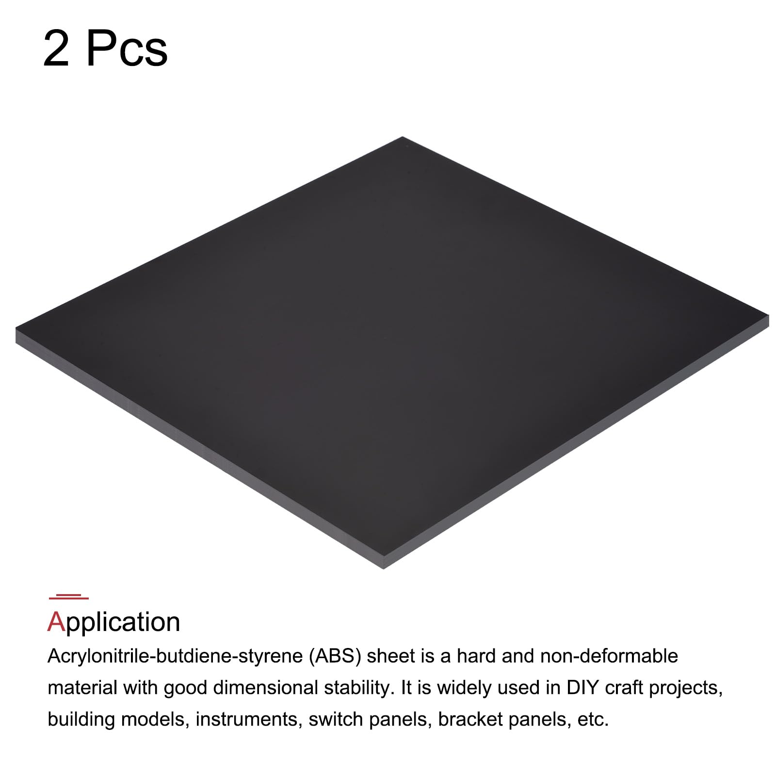 QUARKZMAN Foglio Plastica Abs 12 Pollici x 12 Pollici x 0,2 Pollici Fogli Stirene Abs per Modellismo Fai Te Pannello Nero 2Pz