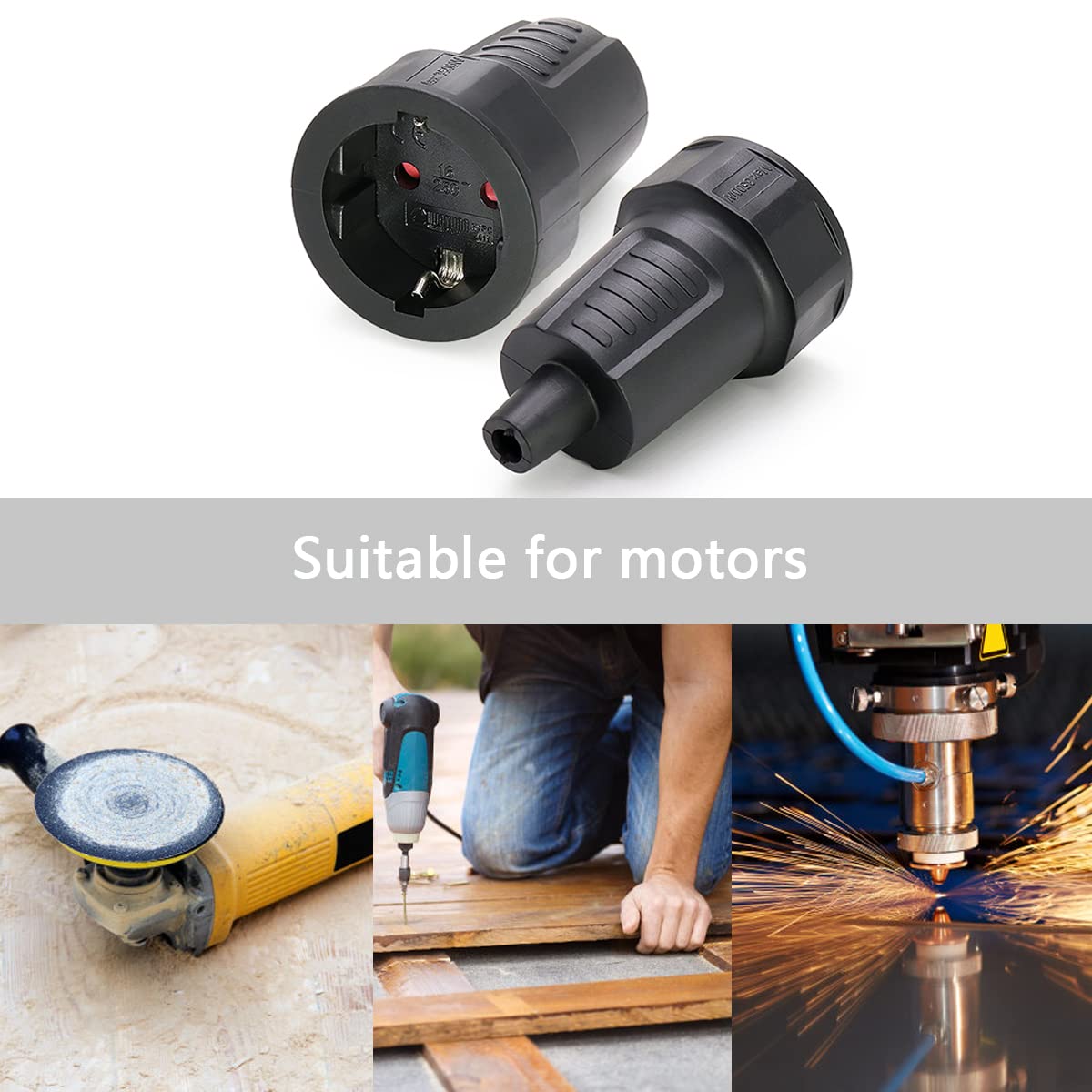 ABL Connectivity SCHUKO stekker rubber met snelsluiting IP44 - zwart