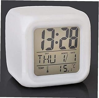 Dzieci Duże liczby Digital Budzik, Display LED Battery Hased Led Zegary nocne Światło nocne Z Dimmer Snooze 7 Kolor Dla Starszych Starszych Nastolatek