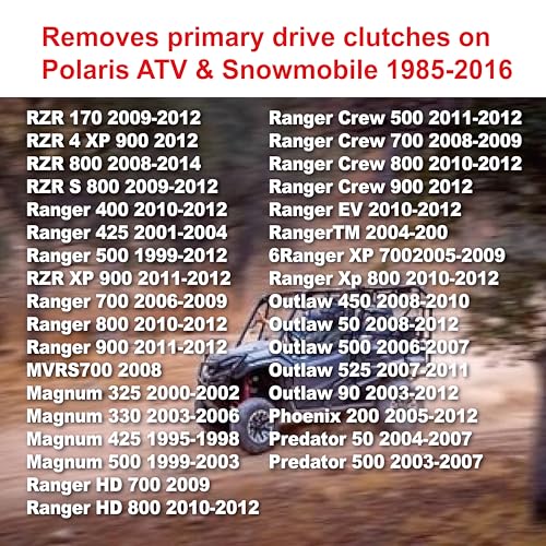 Image of Primary& Secondary Drive Clutch Puller for Polaris All Models Ranger,RZR,Sportsman,General,Scrambler,Worker,Xpedition,Trail Boss,ATV, UTV, Snowmobiles .Hardened Steel.Replaces 2870903 2870506 PU-52422