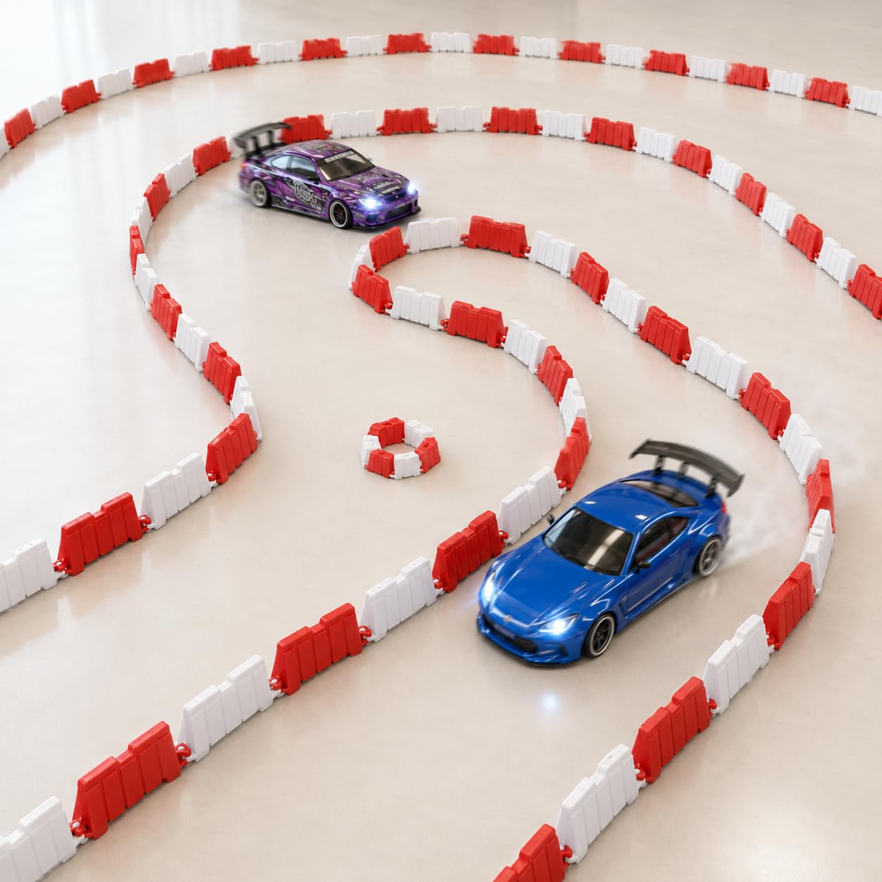 JOROBURO 120PCS Racing Track Road Barrier, Durable Plastic RC Car Racing Track Drift Runway Fences, Mini RC Roadblocks for RC Car Drifting Exercises Car DIY Accessory