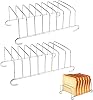 2Pcs 8 Slice Toast Bread Rack Stainless Steel Toast and Bread HolderBreakfast Loaf Stand Cooling Grid Bread Rack Air Fryer Accessories