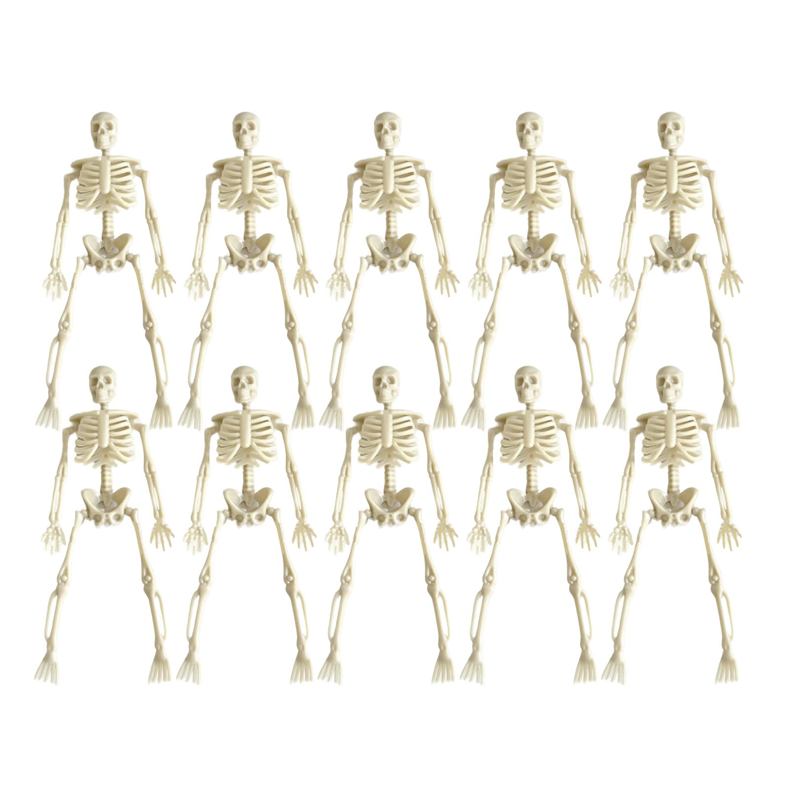 Buxuaaaa 10Pcs Halloween Skeleton Figure Collection Movable Skeleton Decorations for Halloween Party and Haunting House Scene Bone Decors