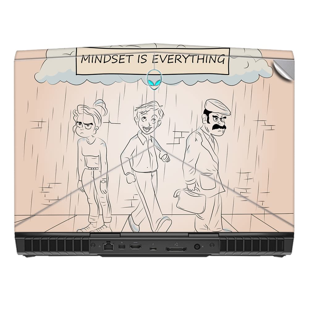 gadgetswrap laptop decal vinyl sticker top only compatible with alienware 15 r4 - mindset is everything