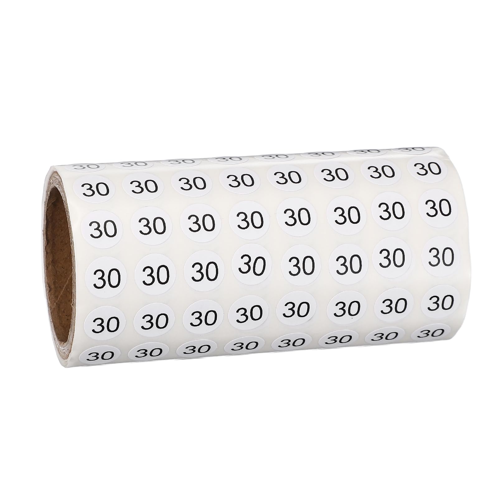 PATIKIL 1000pcs 0.4" Number Stickers, Mini Number 30 Sticker Numbers Labels Round Small Vinyl Self Adhesive Label Circle Decals 1 Roll Dots for Photo Album Poster Organize Inventory, Black