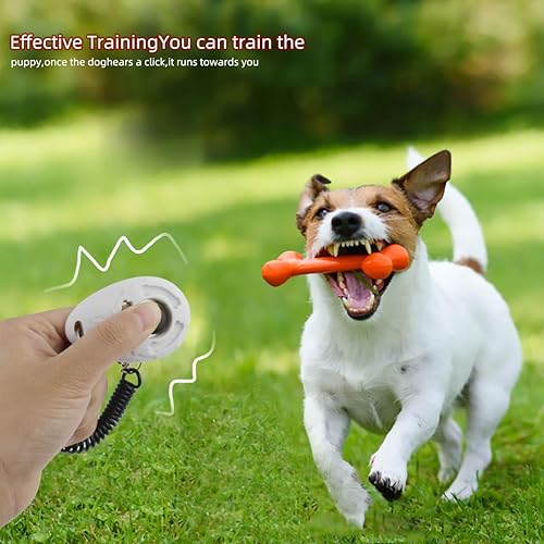 Miniatura 6 de yuntop Clicker de entrenamiento de mascotas de 4 piezas con correa para la muñeca y bolsa de entrenamiento de perros, clicker de entrenamiento para